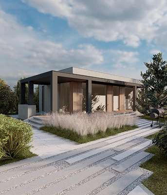 Jardín con recorrido paisajístico